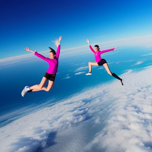 空翻飞跃：蹦床运动员在半空中的极限动作
